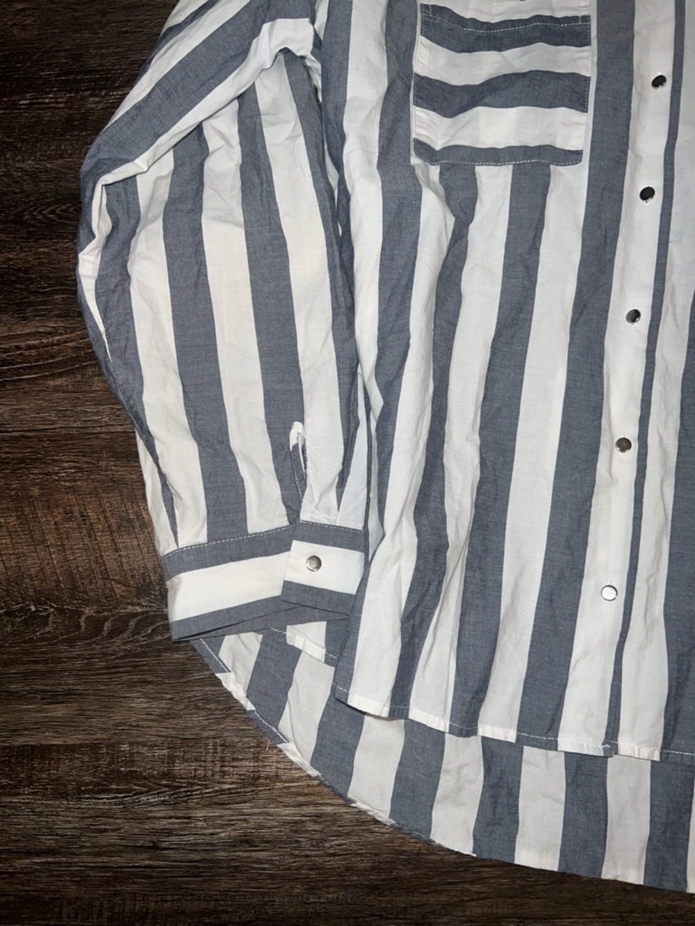 Westbound Blue and White Striped Button-Down Shirt - Picture 4 of 5